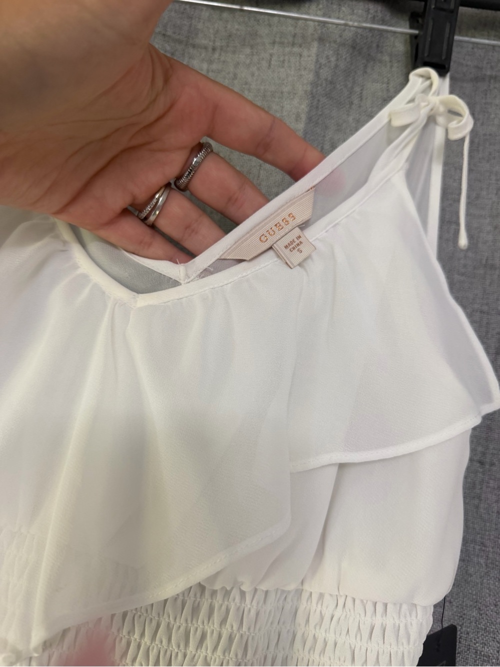 Guess White Ruffle High-Low Maxi Dress - Picture 2 of 7